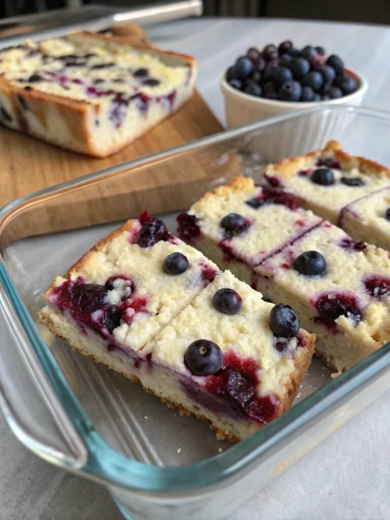 blueberry breakfast bake meal prep containers