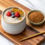 Cottage cheese chia pudding with fresh berries