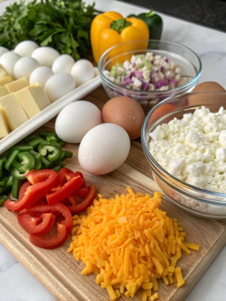 ingredients for cottage cheese egg bake