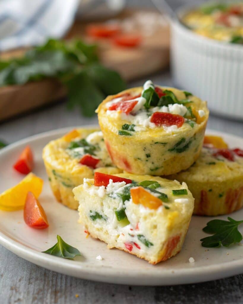 Cottage cheese egg bites with vegetables
