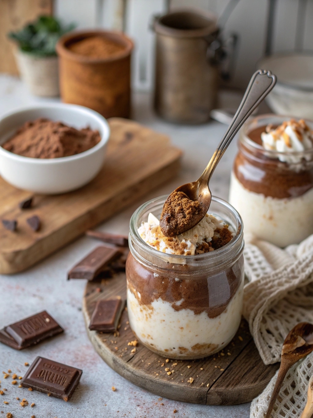 Cottage cheese mousse healthy chocolate dessert