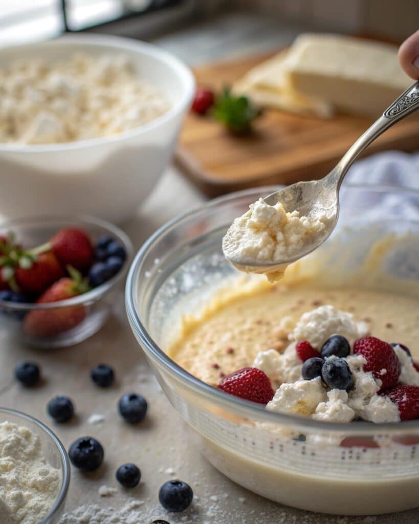 adding cottage cheese to gluten free pancake batter