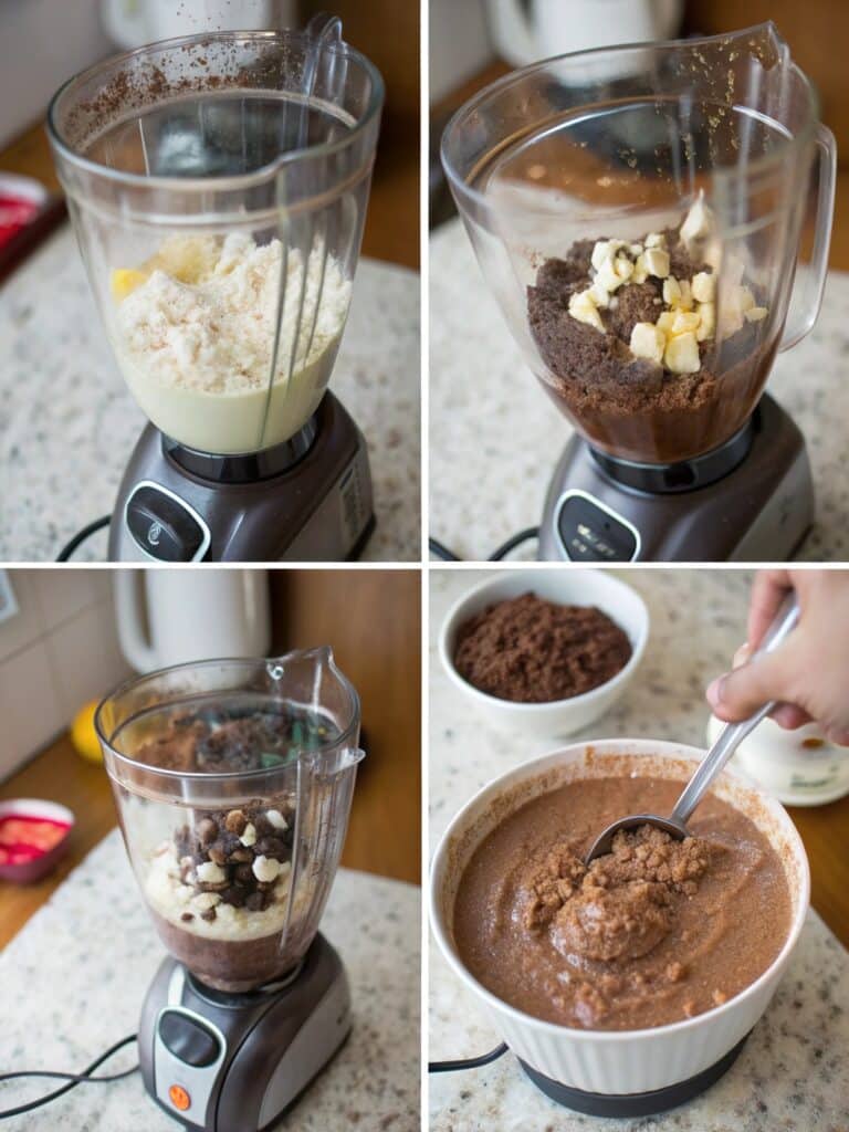 Making chocolate mousse from cottage cheese