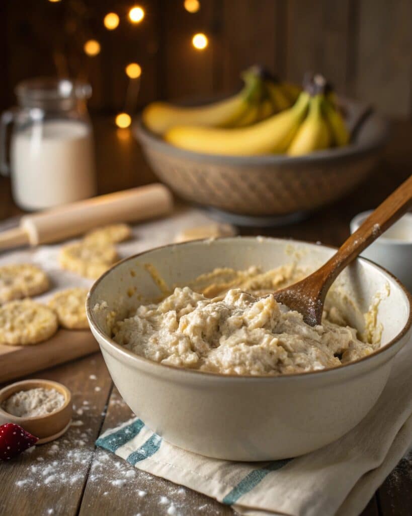 Banana muffins with cottage cheese batter