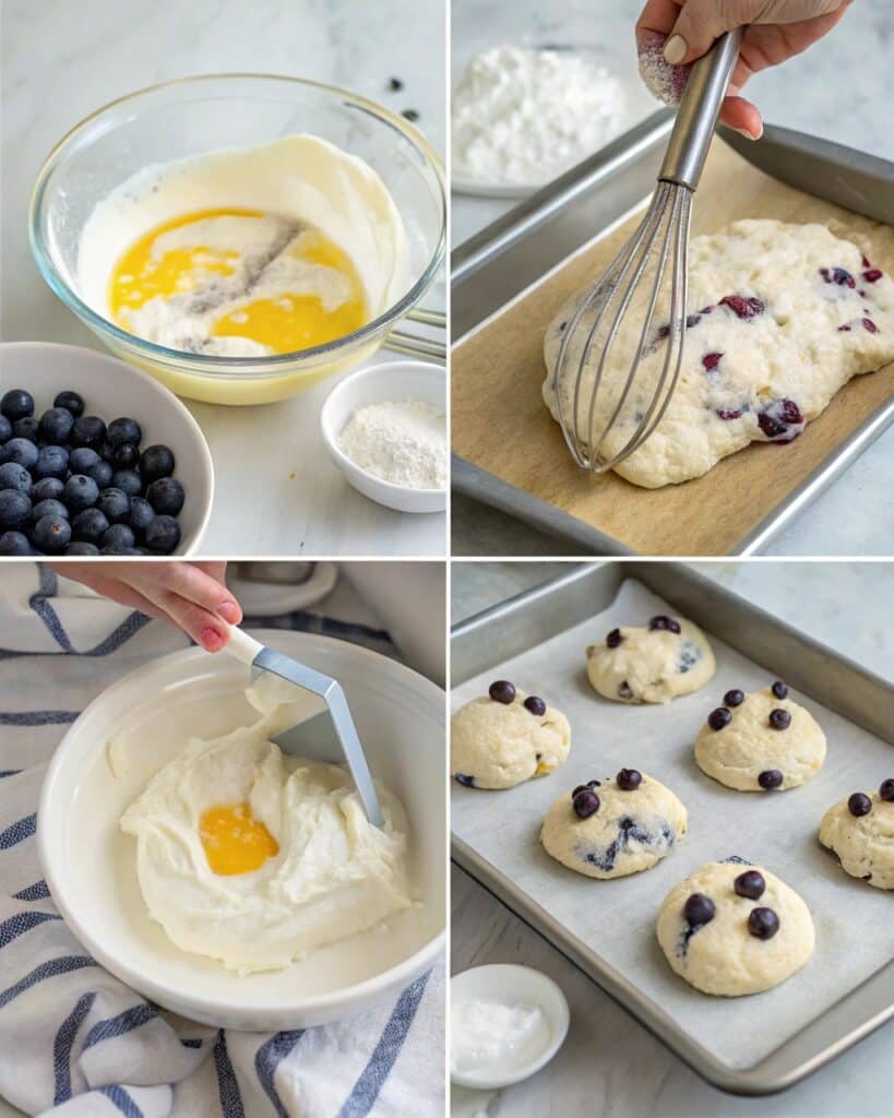 How to make blueberry fluffy cottage cheese cloud bread