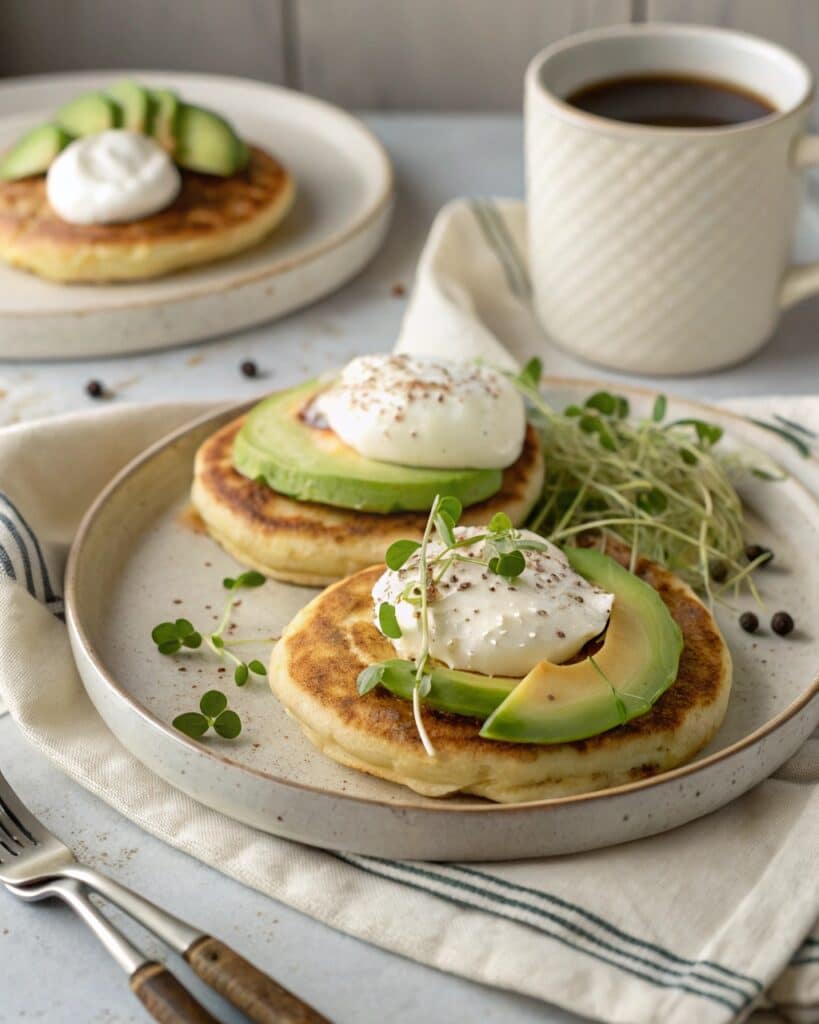Sourdough Cottage Cheese Pancakes: Fluffy, Tangy & Delicious Every Time 8 savory sourdough cottage cheese pancake serving
