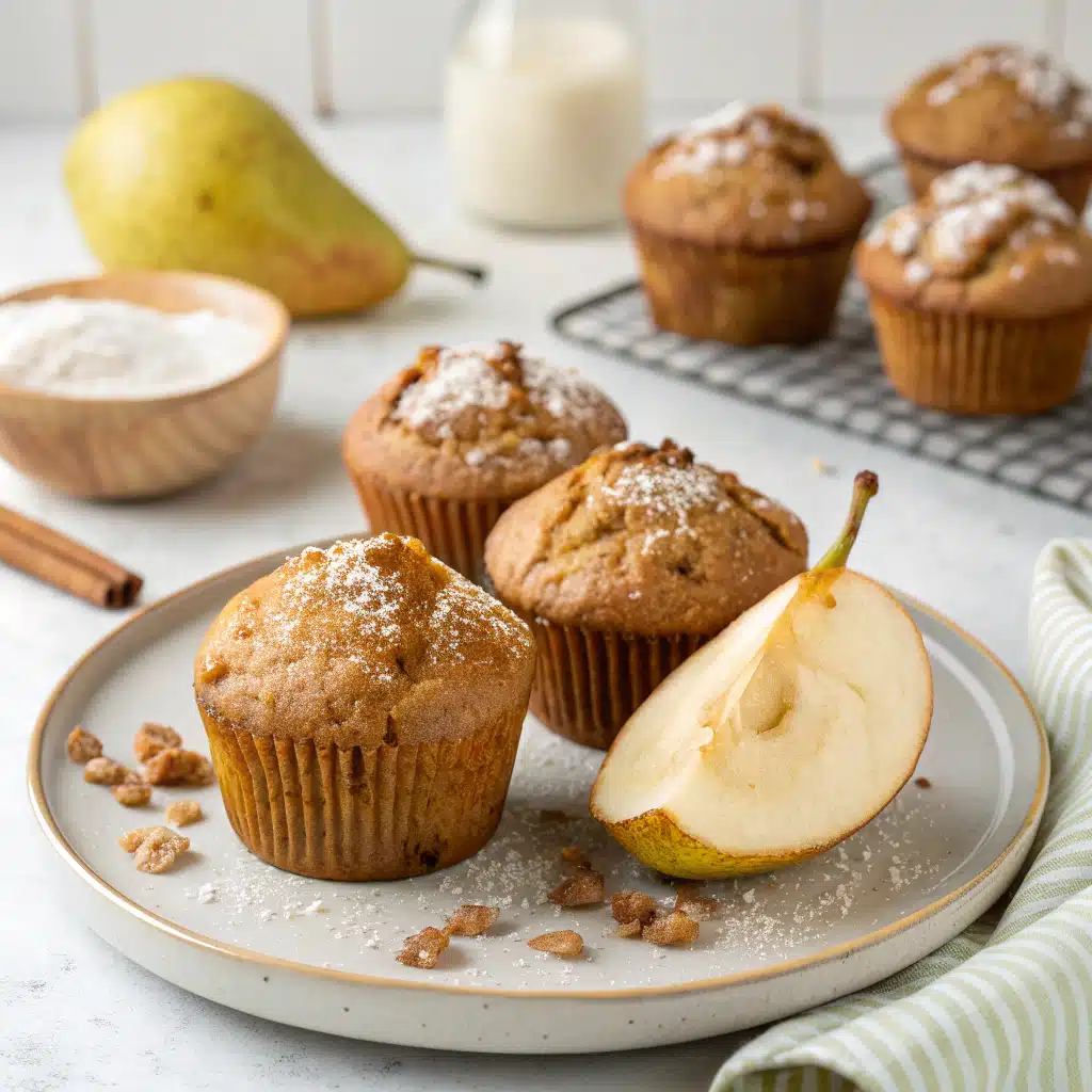 Deliciously Wholesome Gluten-Free Pear Ginger Muffins