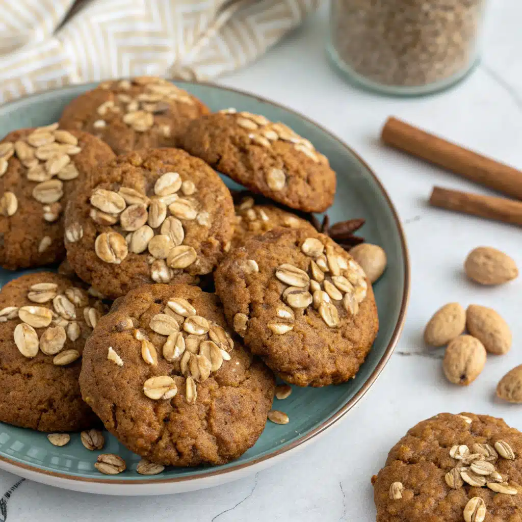 Healthy Gingerbread Oatmeal Breakfast Cookies