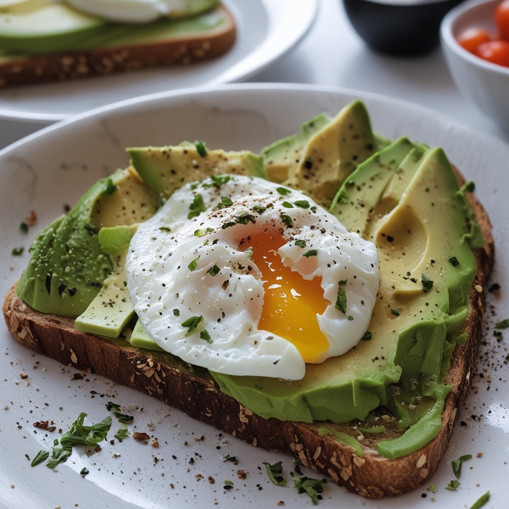 Avocado toast with poached egg