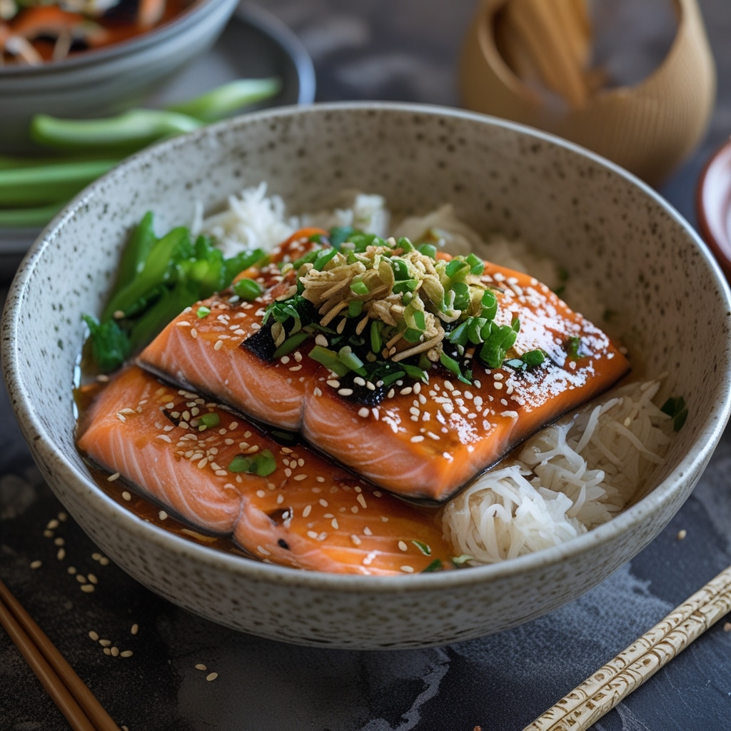 Teriyaki salmon bowl