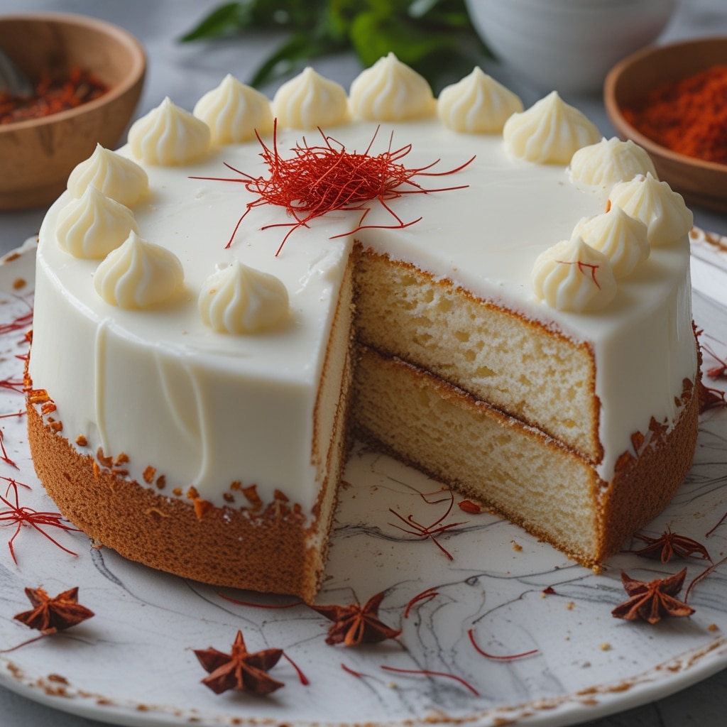 Milk Cake with Saffron