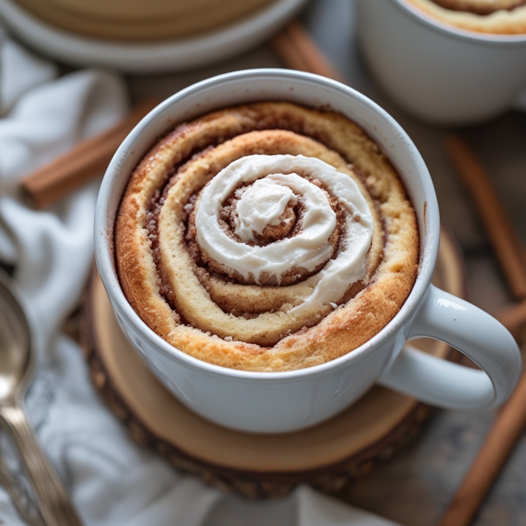 Cinnamon roll mug cake