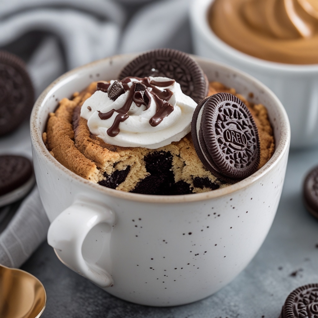 Oreo Peanut Butter Mug Cake