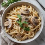 Creamy garlic mushroom pasta