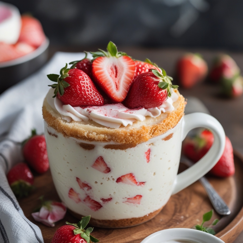 Strawberry Cheesecake Mug Cake