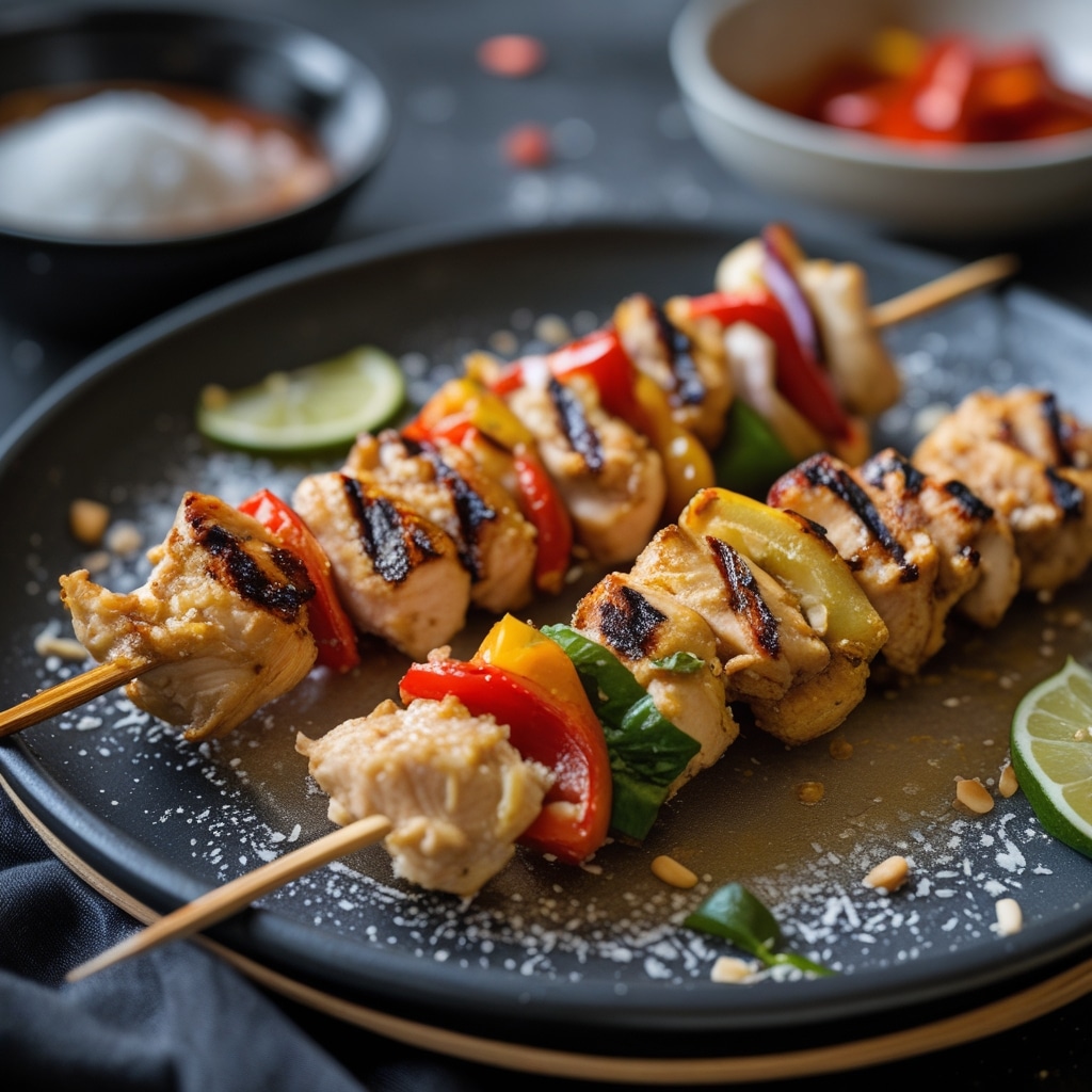 Grilled Thai Coconut Chicken Skewers
