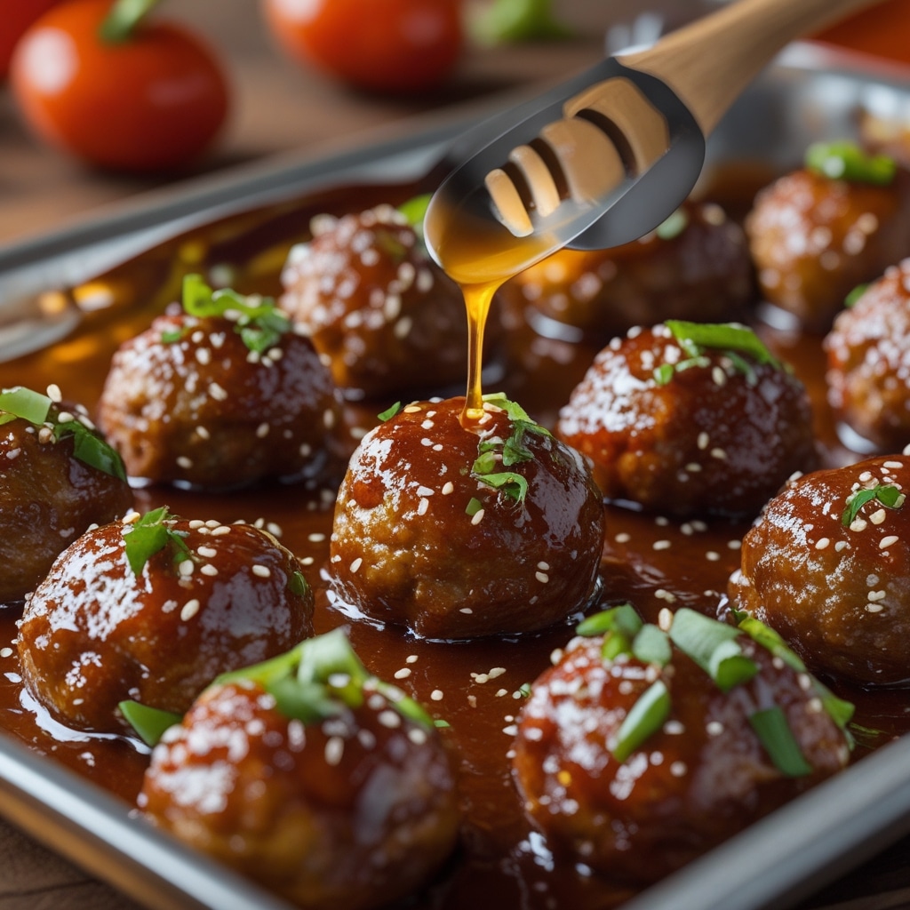 Honey Sriracha Glazed Meatballs