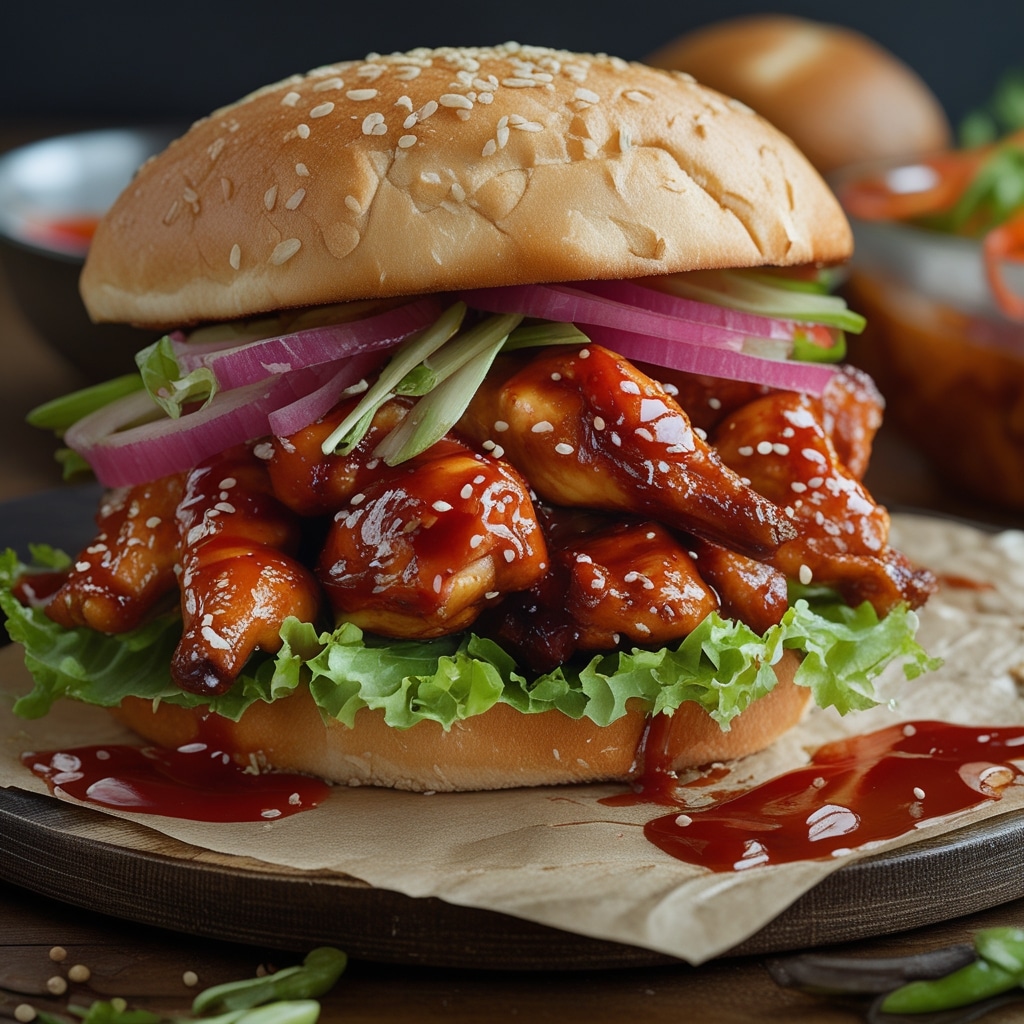 Spicy Korean BBQ Chicken Sandwich