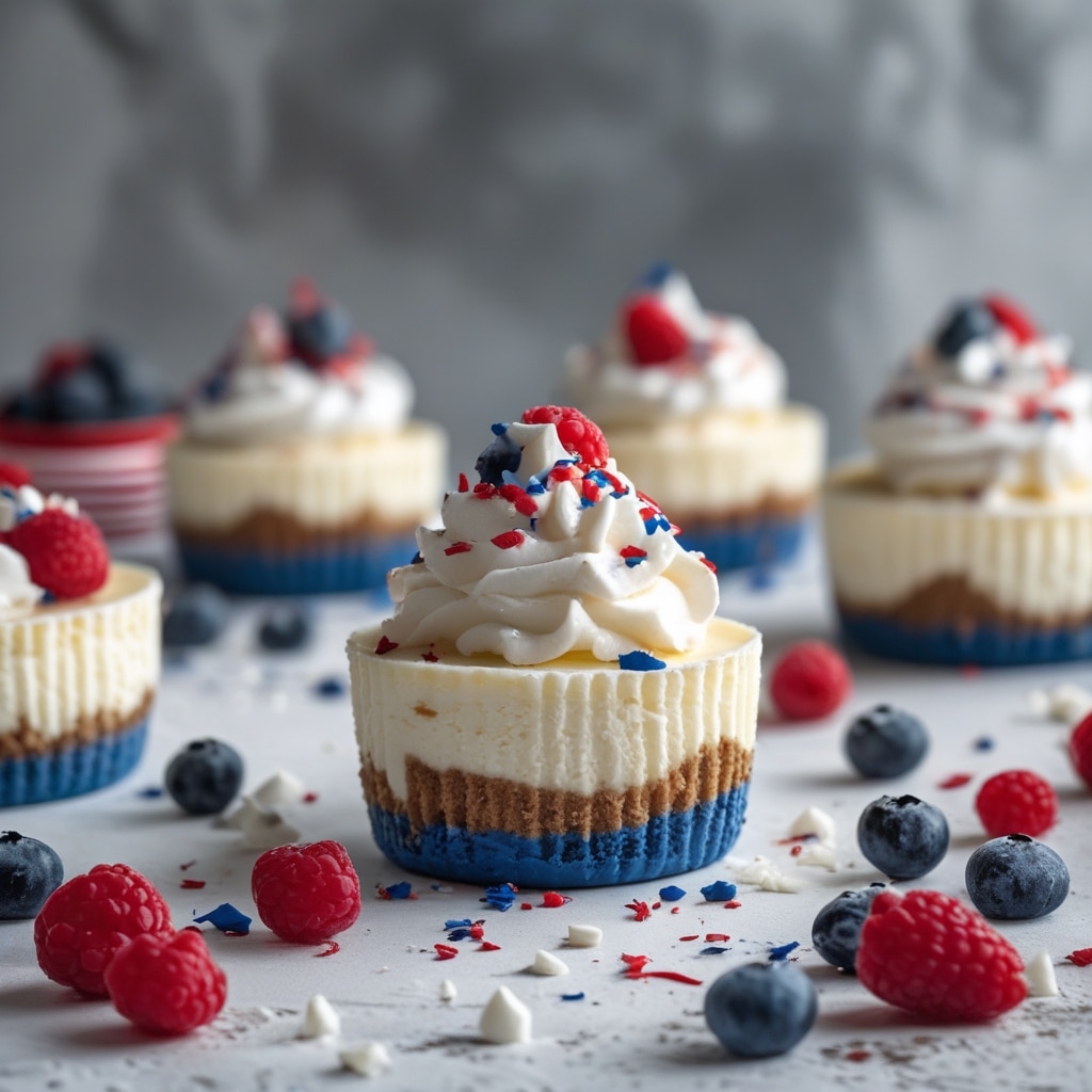 Red, White & Blue Mini Cheesecakes: A Fun Patriotic Dessert!