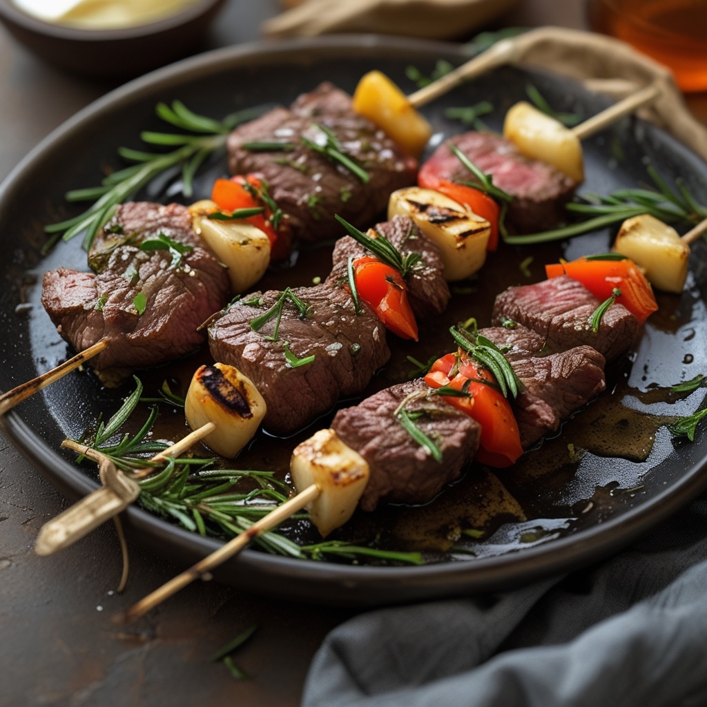 Rosemary Garlic Steak Kebabs