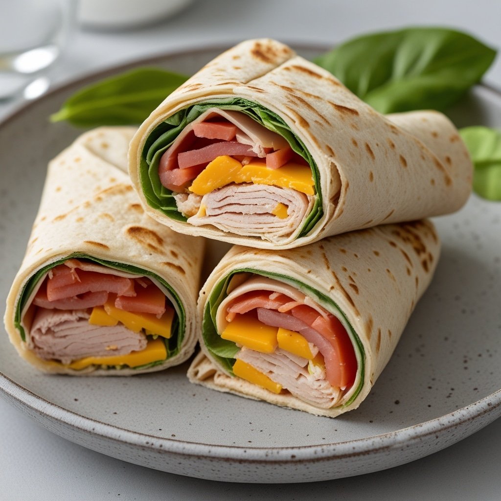 Easy School Lunch Prep: Turkey & Cheese Wraps
