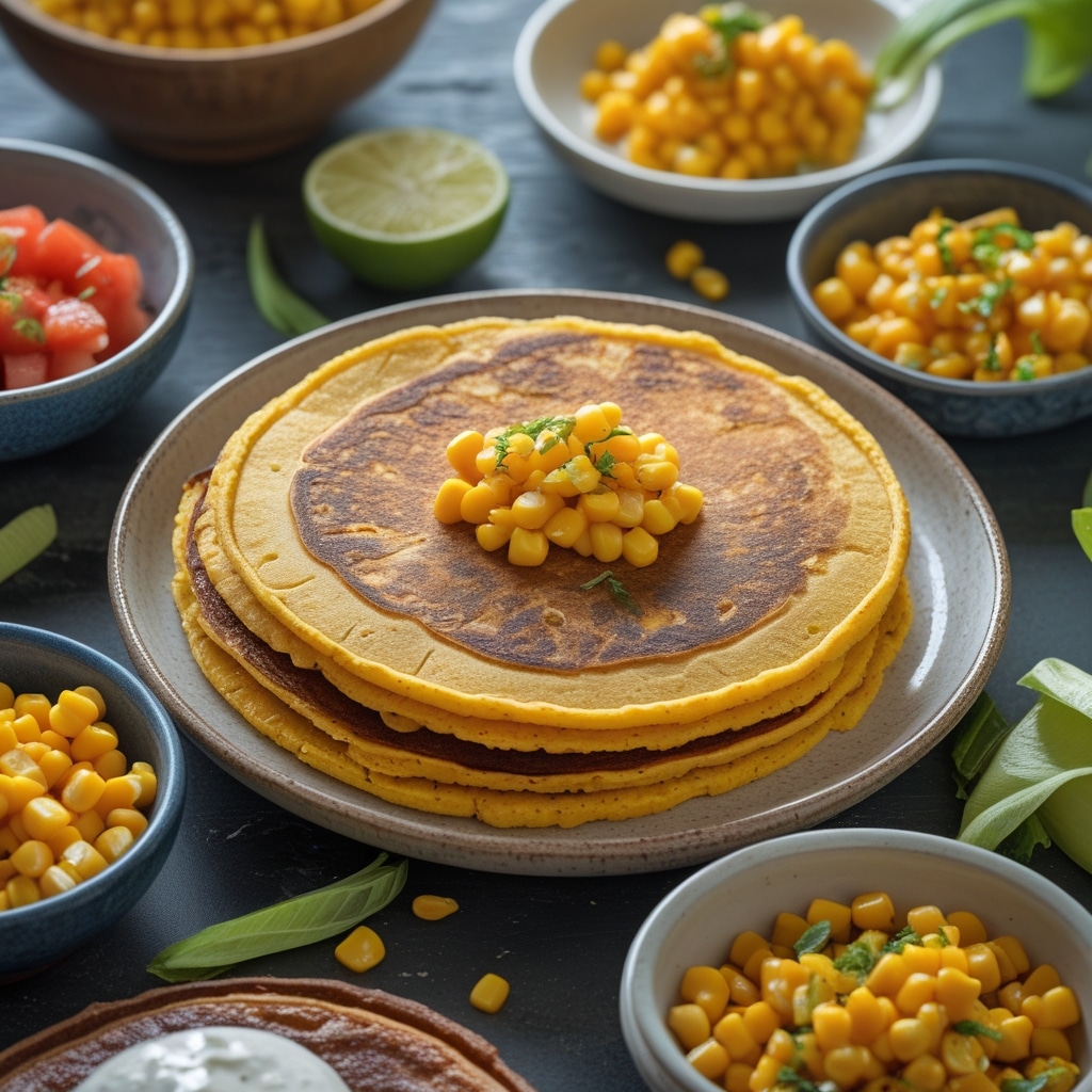 Tasty Venezuelan Sweet Corn Cachapas Street Food