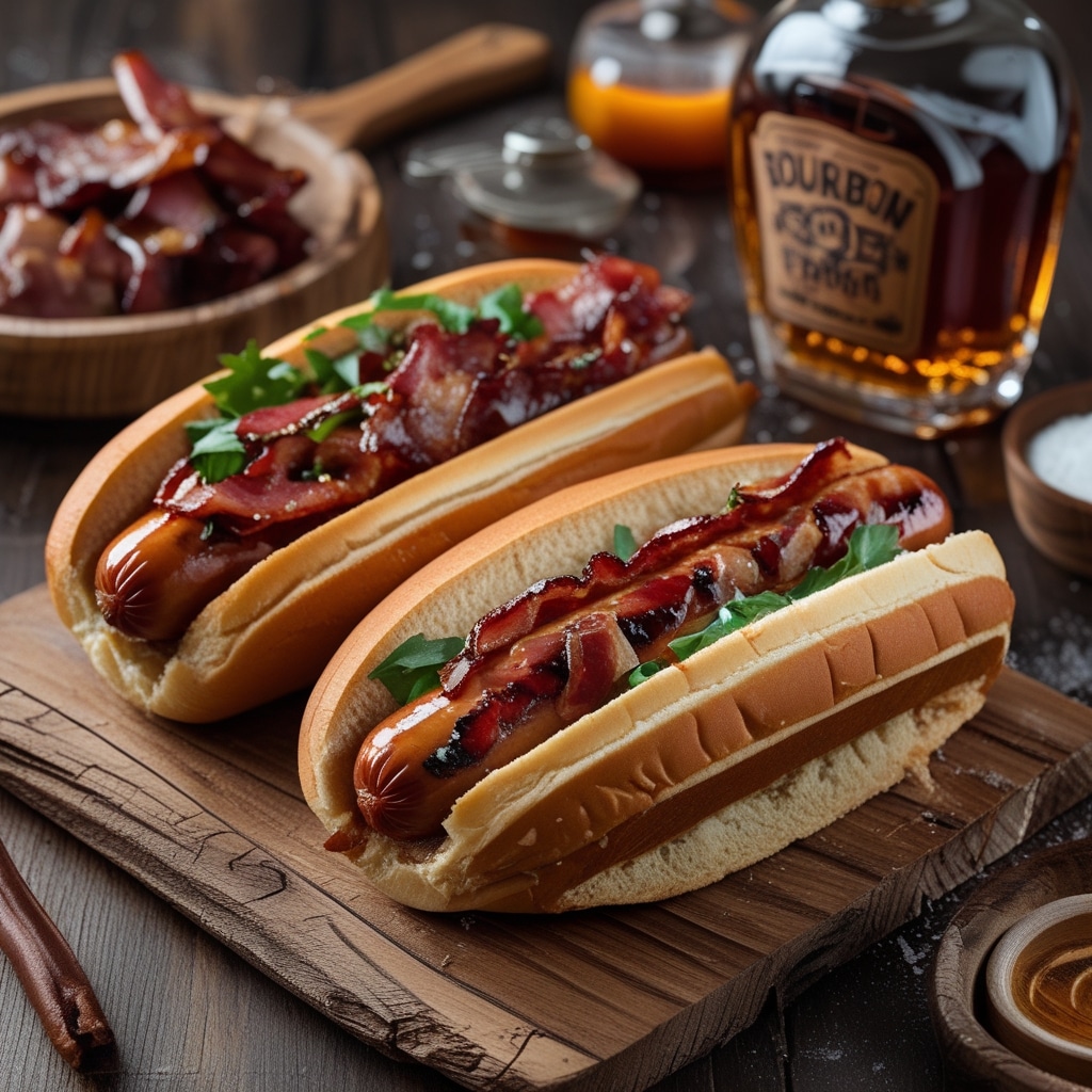 winter BBQ Bacon Dogs with Bourbon