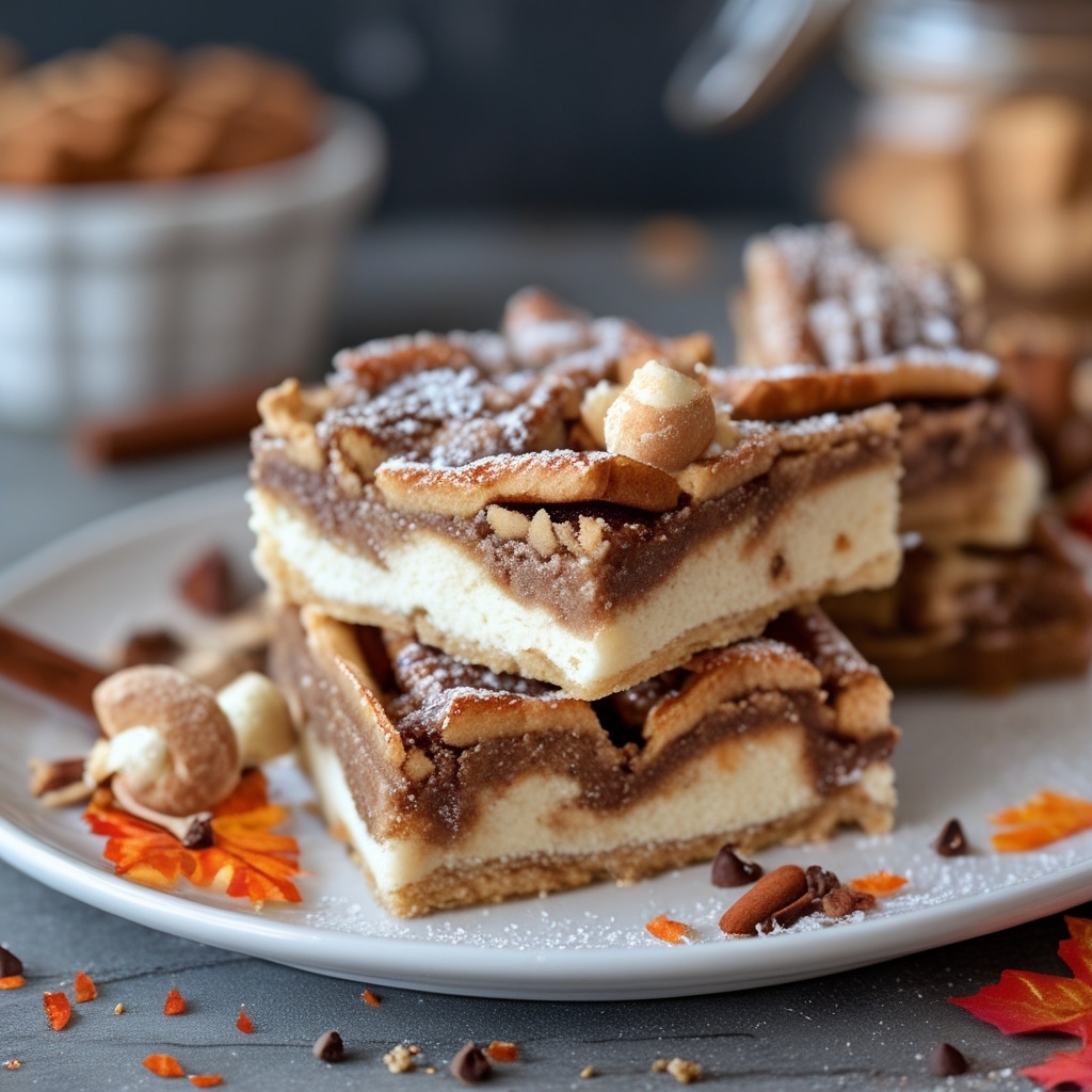 Fall-Inspired Cinnamon Roll Bliss Bars