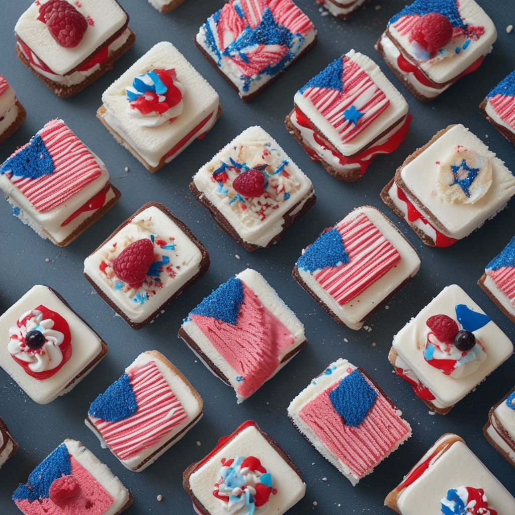 Patriotic Mini Ice Cream Sandwiches