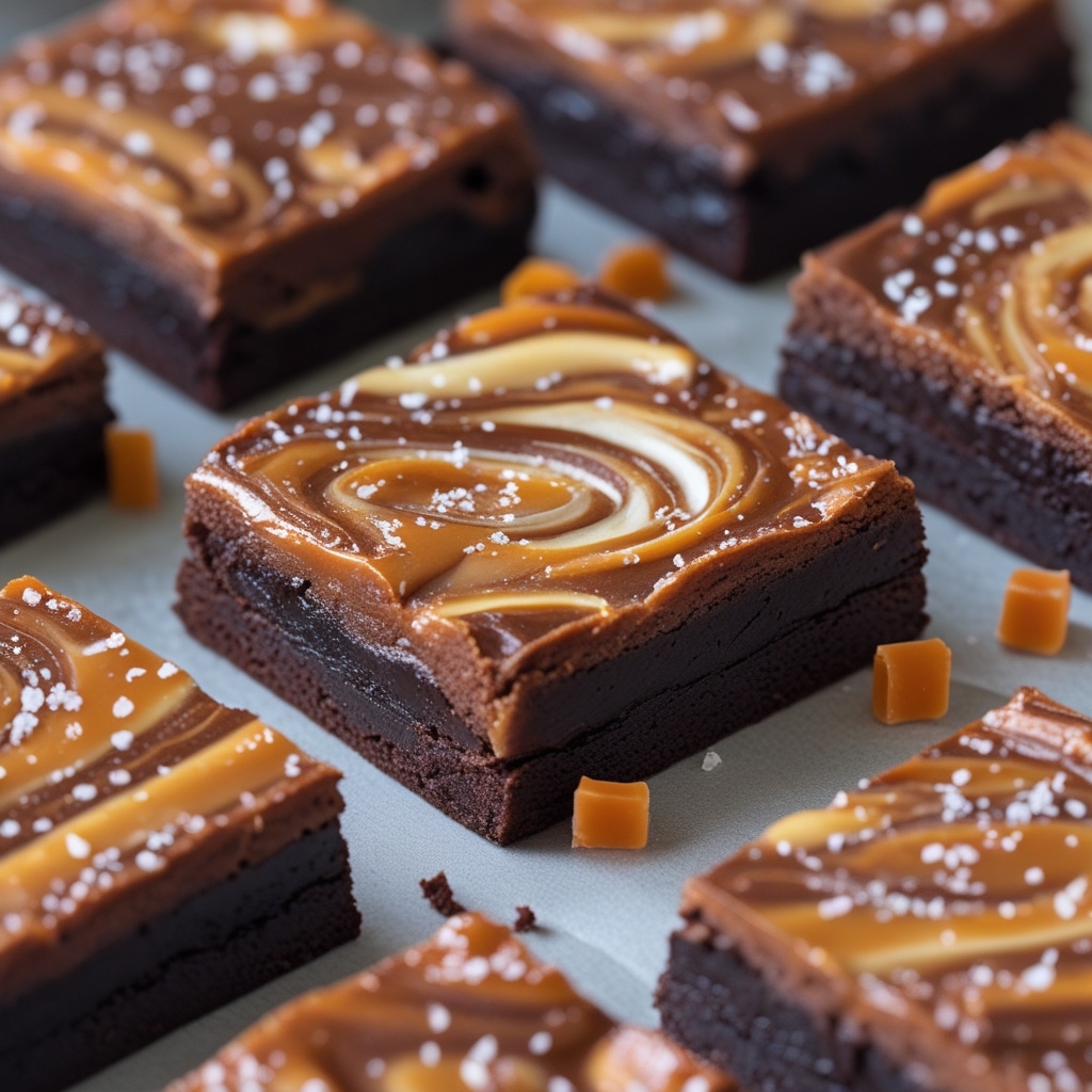 Fudgy Salted Caramel Swirl Brownies