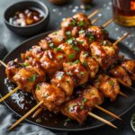 Sticky Bourbon Chicken Skewers