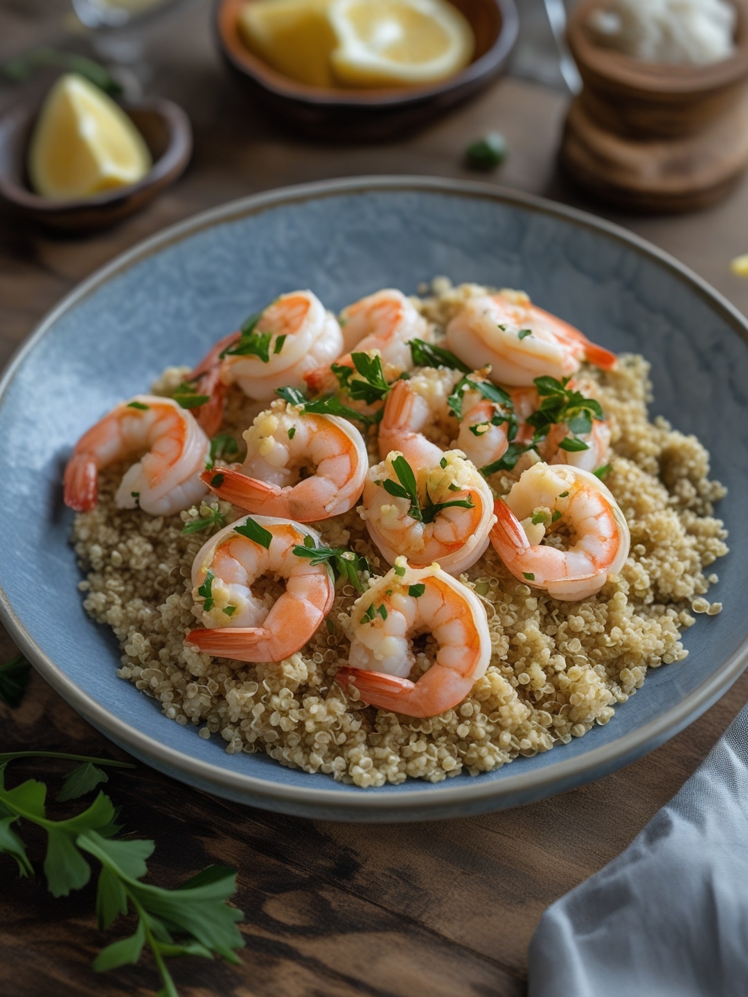 Simple Garlic Butter Shrimp with Quinoa