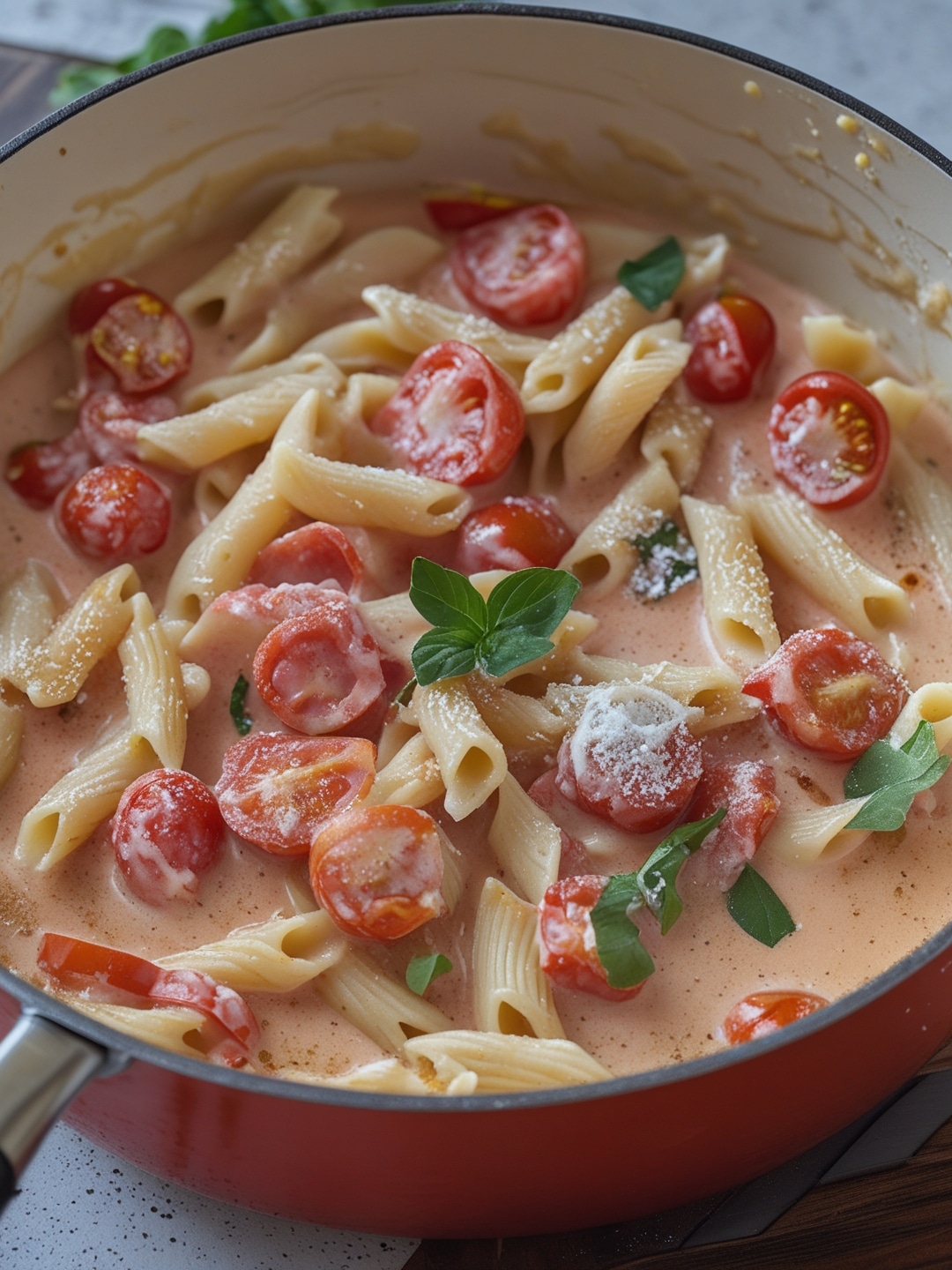 One Pot Creamy Tomato Pasta Prep