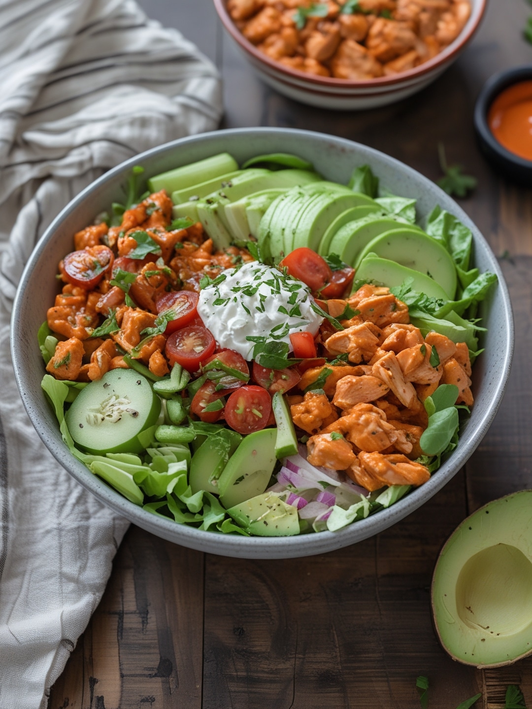 Easy Buffalo Chicken Salad Bowls