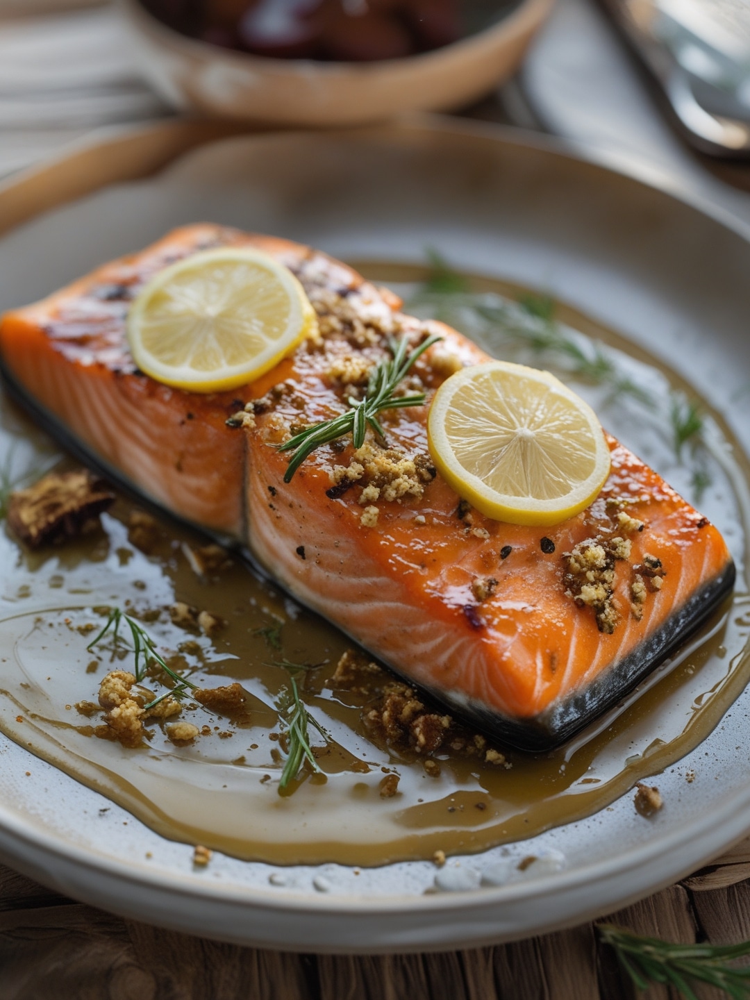 Quick Maple Mustard Glazed Salmon