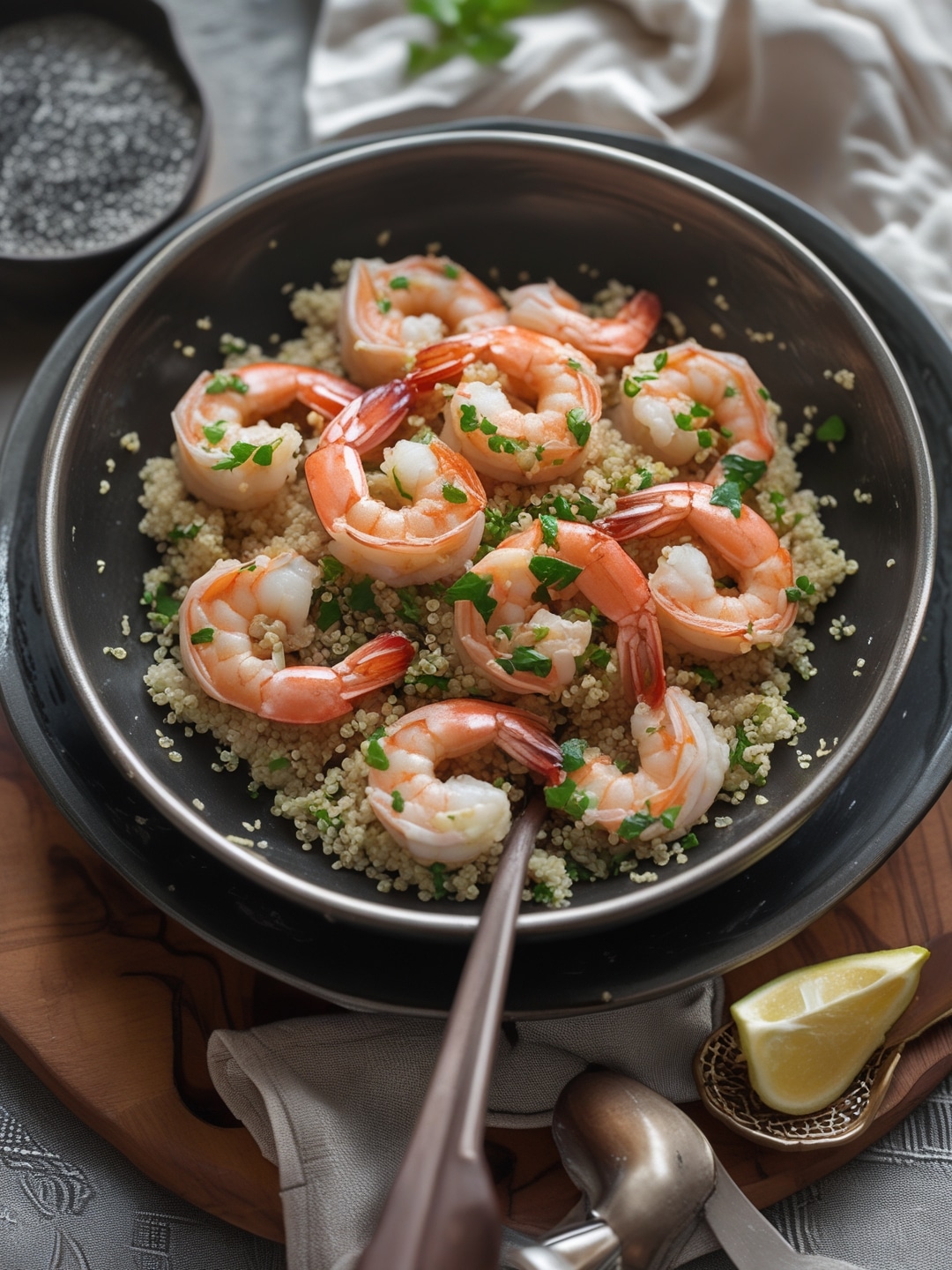 Simple Garlic Butter Shrimp with Quinoa