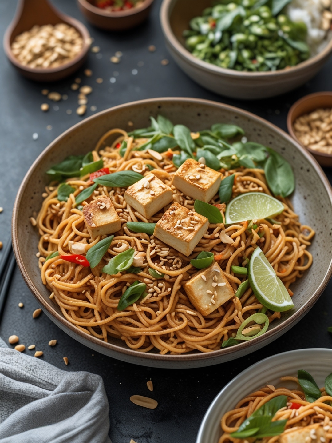 Healthy Peanut Noodles with Tofu