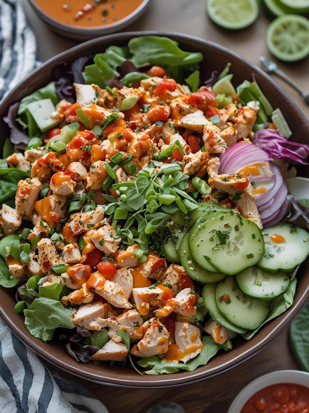 Easy Buffalo Chicken Salad Bowls