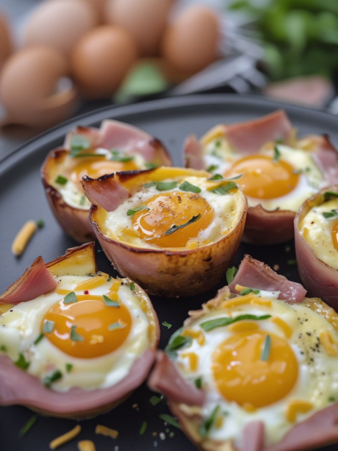 Easy Ham and Cheese Egg Cups