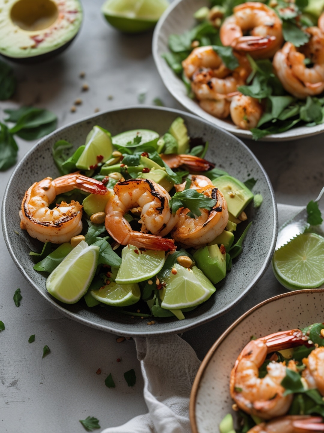 Grilled Chili Lime Shrimp and Avocado Salad