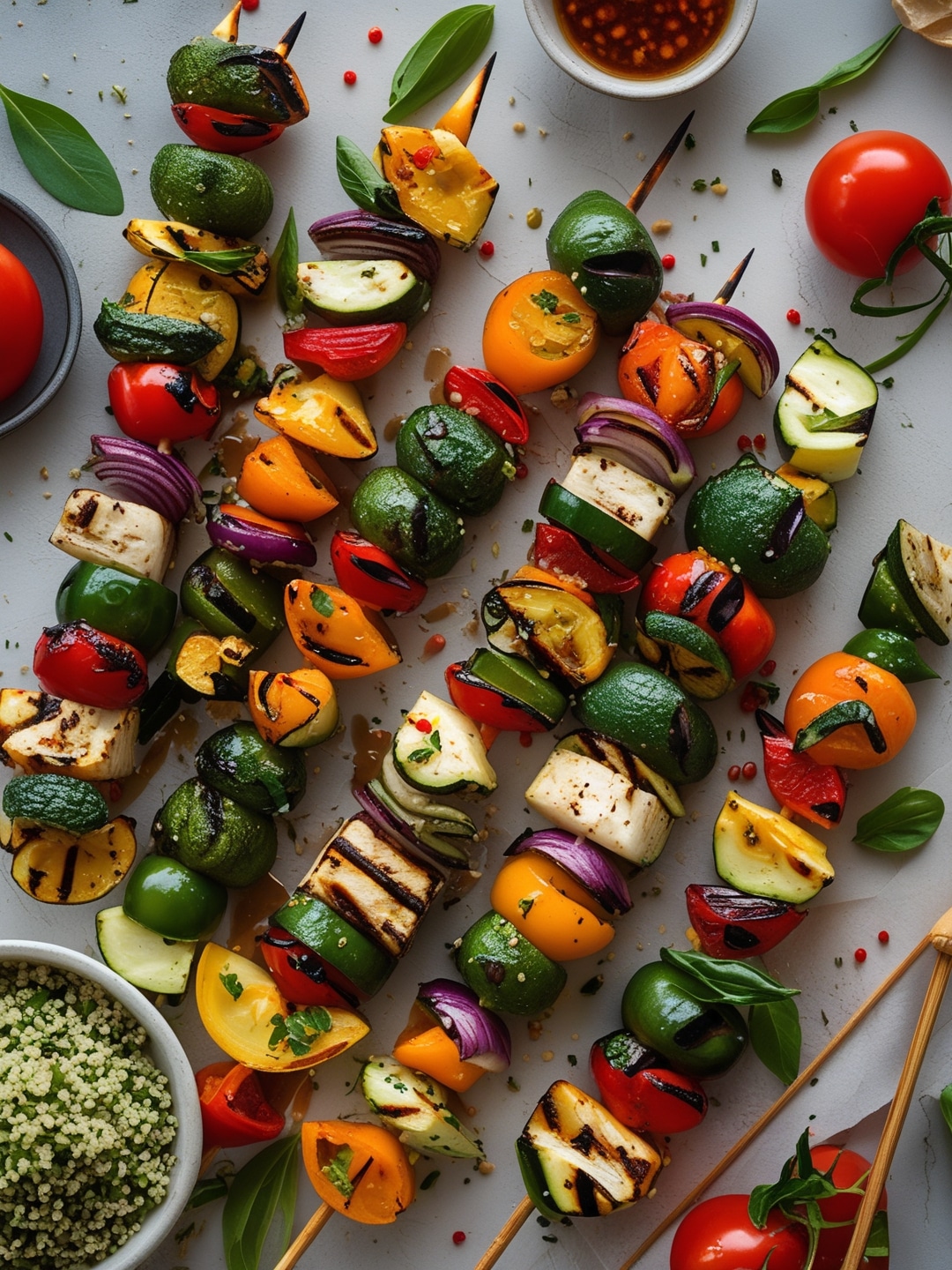 Zesty Grilled Vegetable Skewers with Herb Quinoa