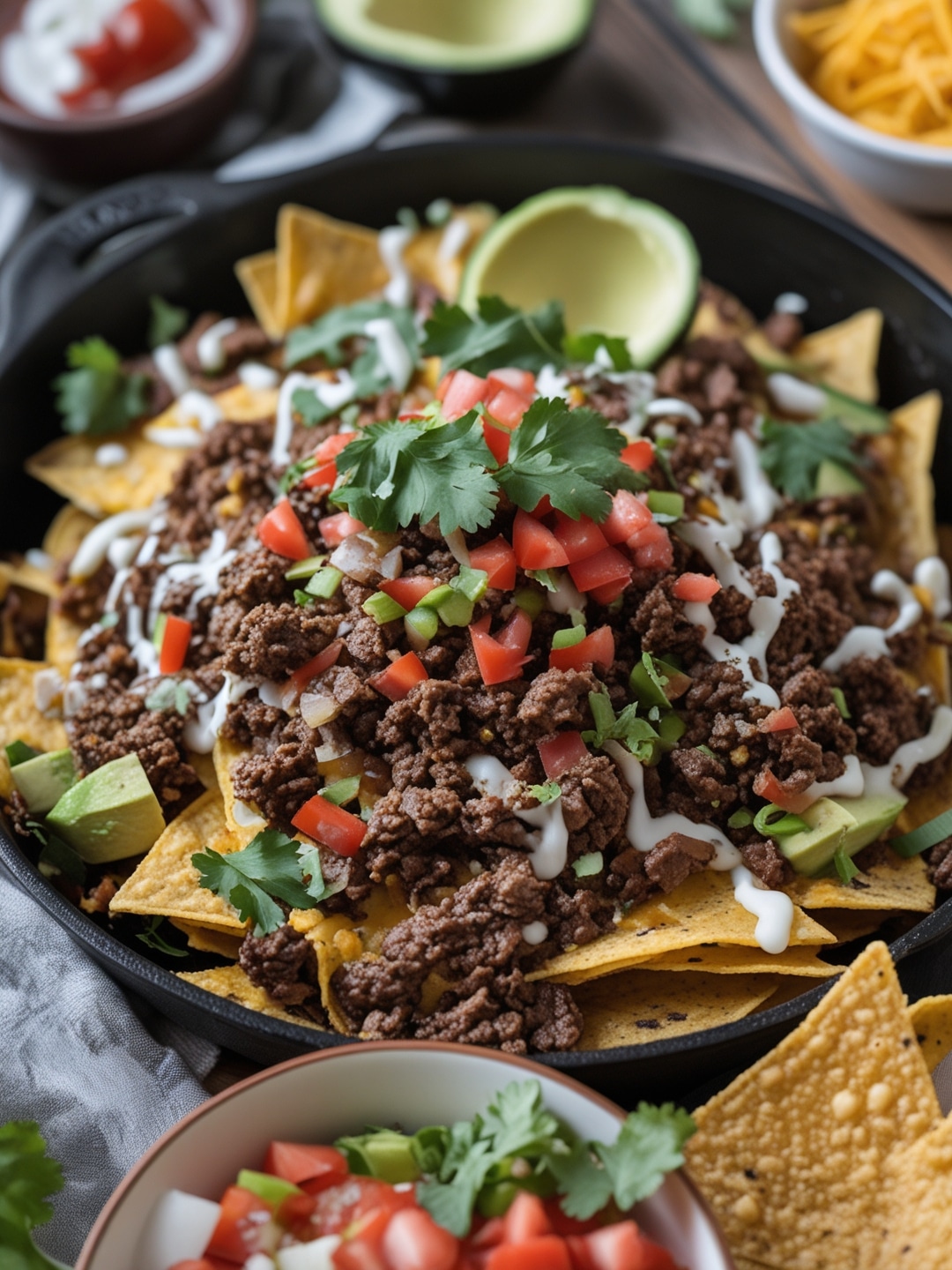 Loaded Beef Taco Nachos for a Fiesta