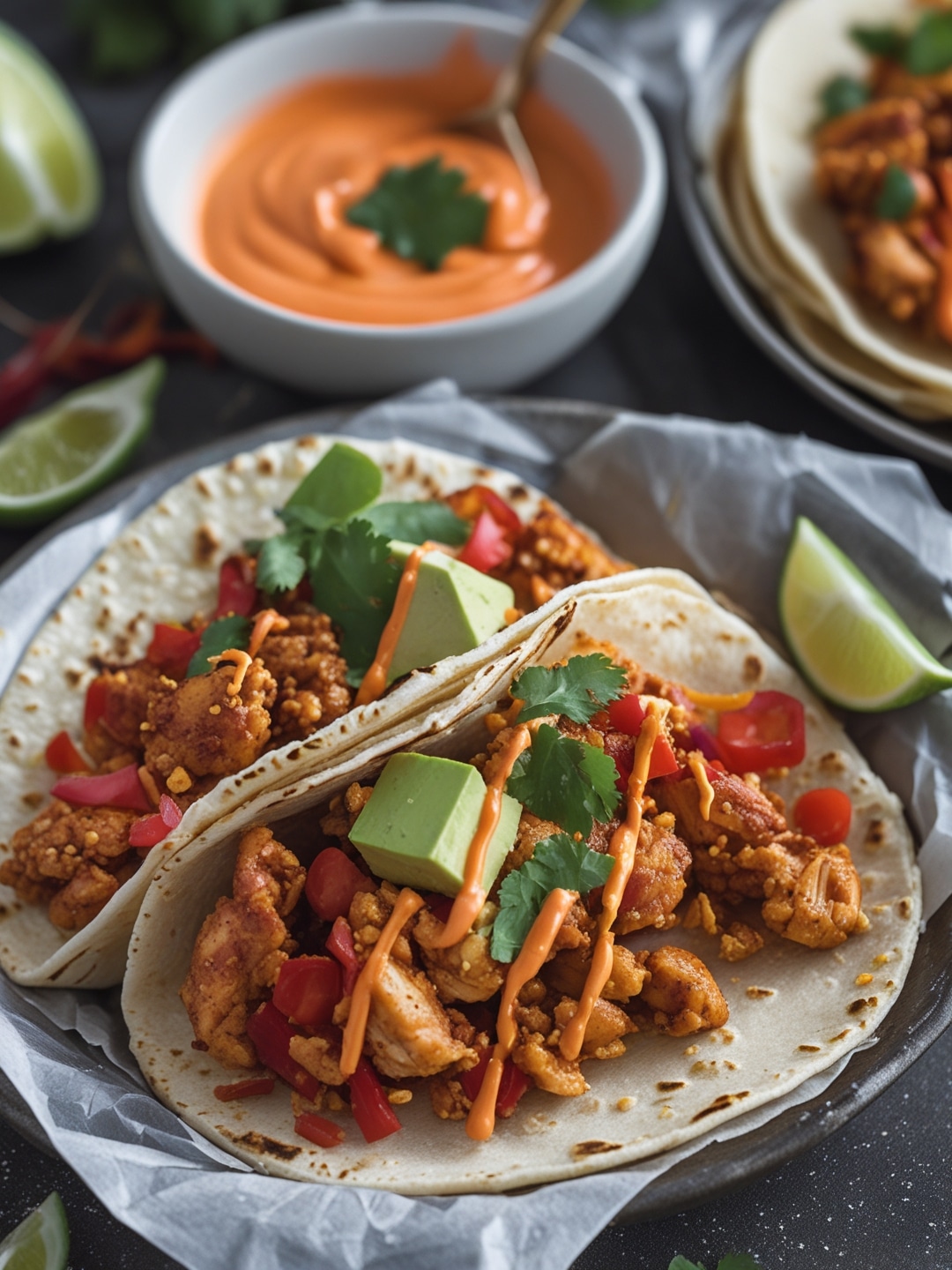 Firecracker Chicken Tacos with Spicy Mayo