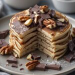 Turtle pancakes with chocolate and nuts