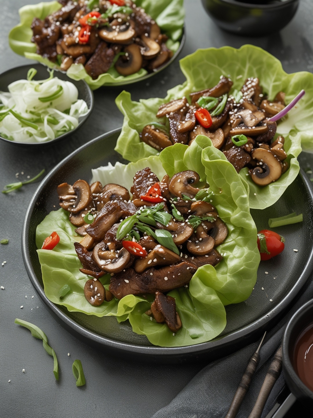 Korean BBQ Mushroom Lettuce Wraps