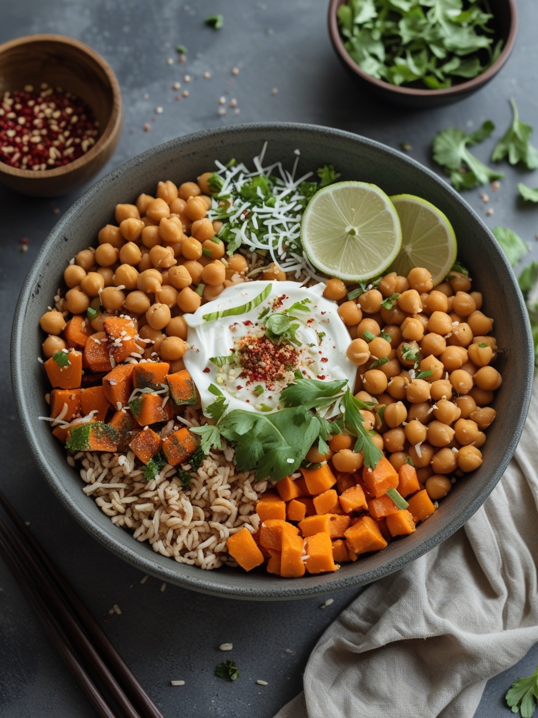 Chickpea and Sweet Potato Buddha Bowl