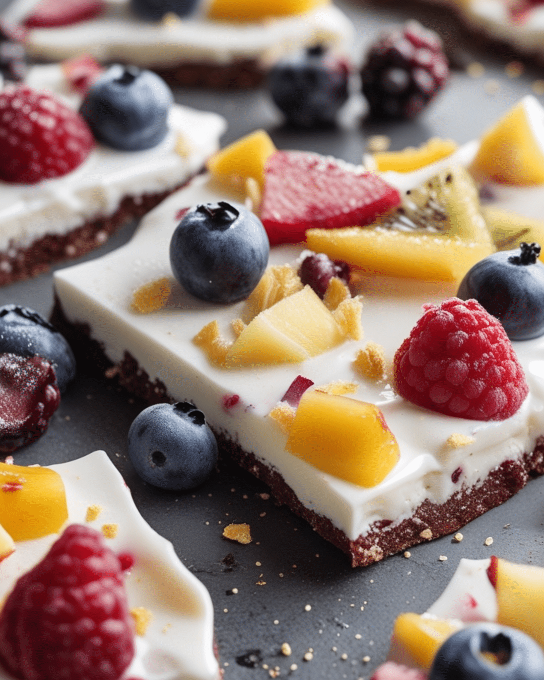 Frozen Yogurt Bark with Fresh Fruits