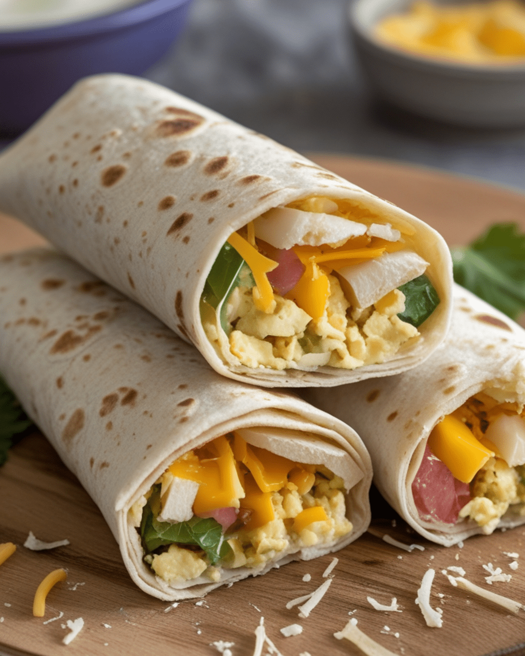 Egg and Cheese Breakfast Burritos for Kids
