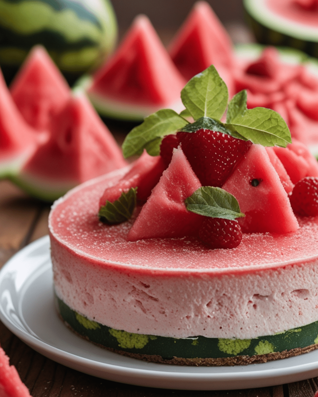 No-Bake Watermelon Cheesecake