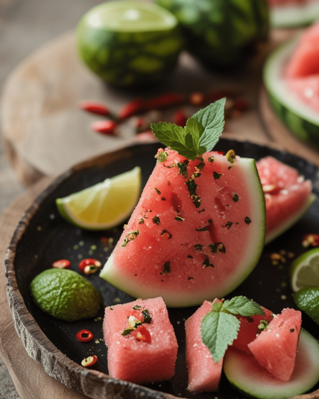 Chili Lime Watermelon Bites